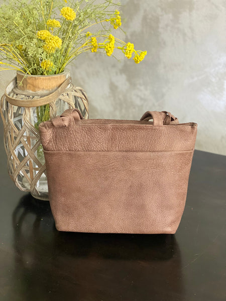 Brown/ black tote bag. Functional Leather Tote . Laptop bag . - Avi Algrisi