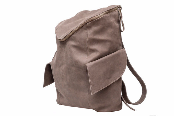 Leather Backpack/ Brown leather backpack - Avi Algrisi