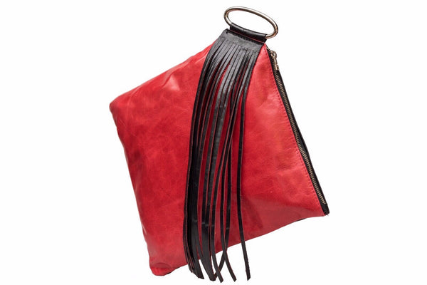 Clutch/  Red Wristlet Clutch - Avi Algrisi