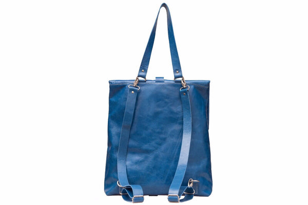 Leather Backpack / Laptop Bag / Blue Satchel Bag /Office bag - Avi Algrisi