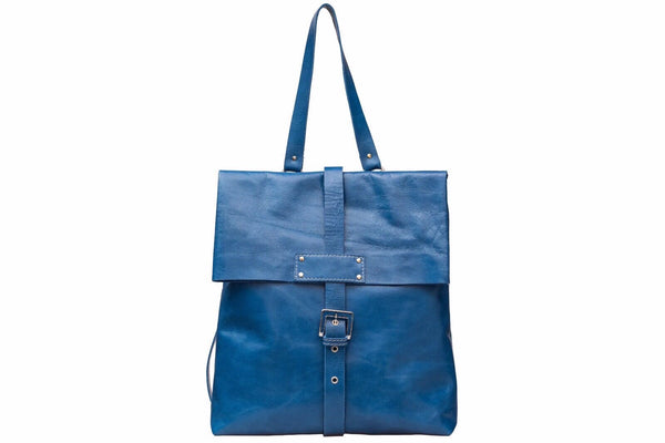 Leather Backpack / Laptop Bag / Blue Satchel Bag /Office bag - Avi Algrisi